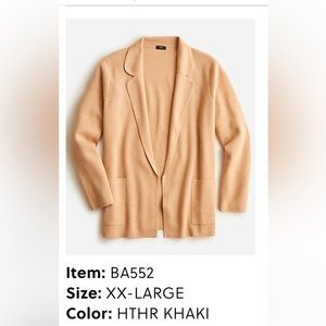 Jcrew Camel Sweater Blazer